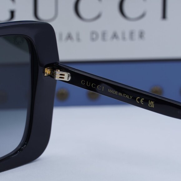 Gucci GG1314S 001 Square Sunglasses – Black/Grey main image 4